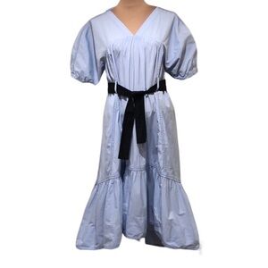 3.1 Phillip Lim Midi Dress Size 4 Light Blue Midi Dress Puff Balloon Sleeve